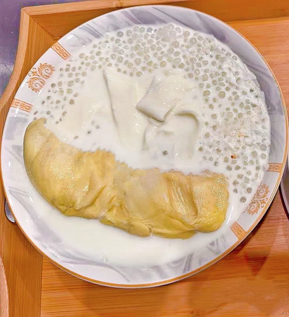 Durian Sago with Milk Pudding